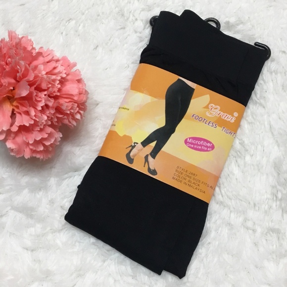 Accessories - 💎 NWT Black Footless Tights Microfiber